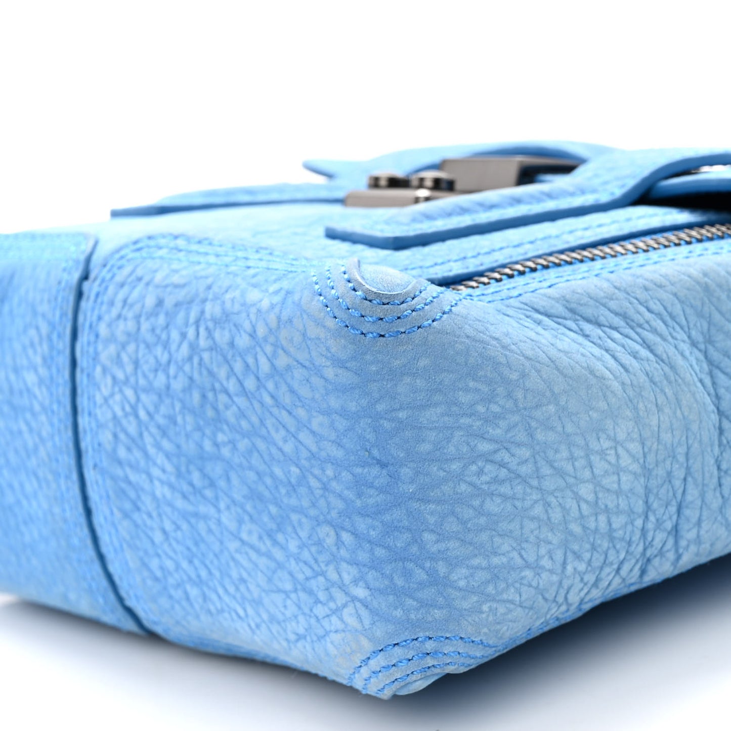 Textured Calfskin Mini Pashli Satchel Azure