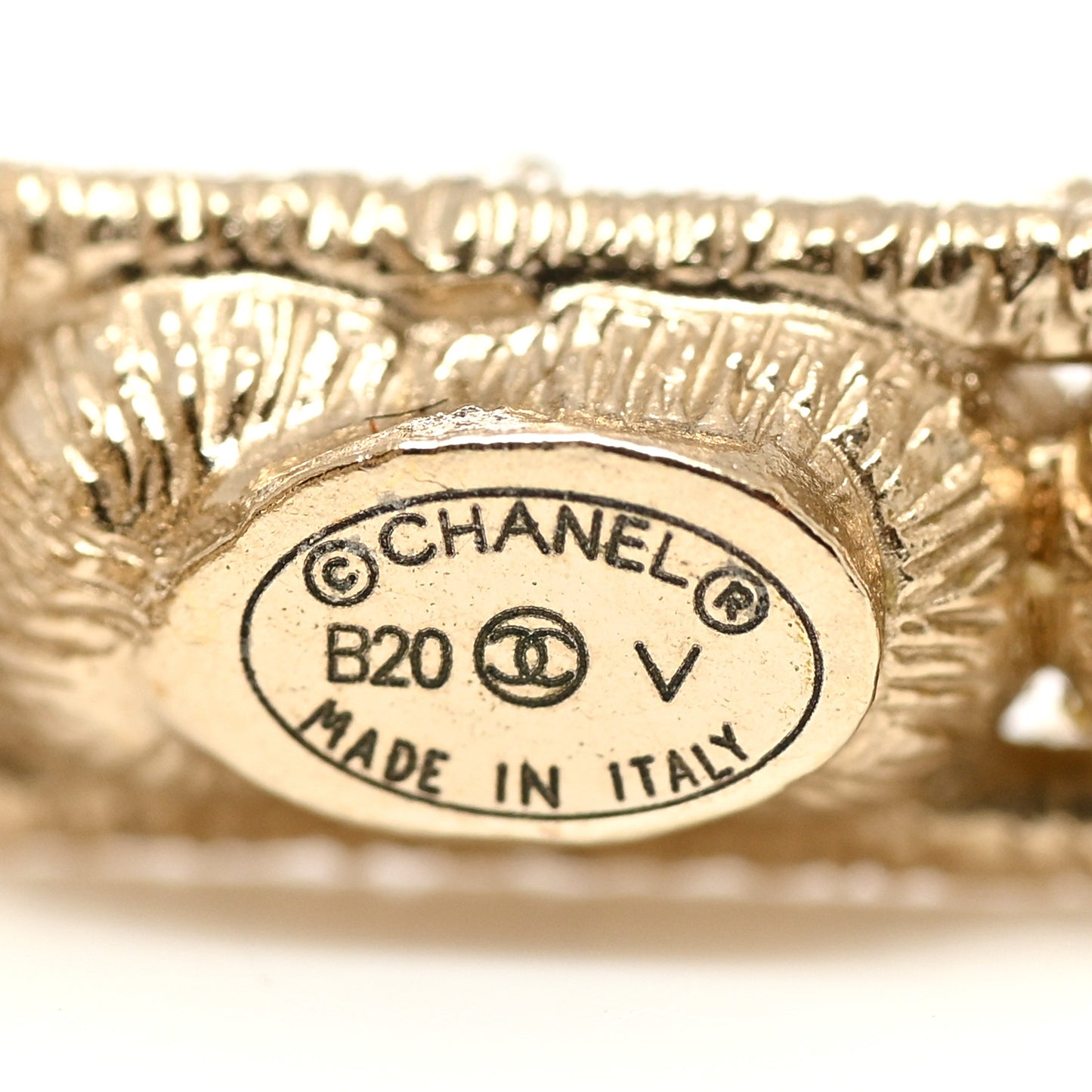 Crystal Cha-Nel Logo Drop Earrings Gold