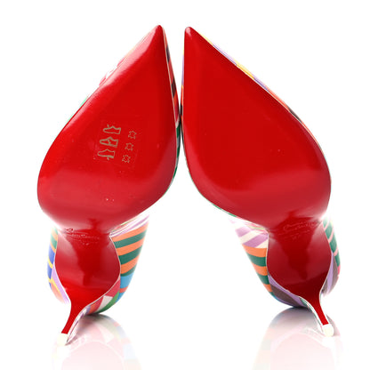 Christian Louboutin Patent Striped Hot Chick 100 Pumps 37 Multicolor 5 of 7
