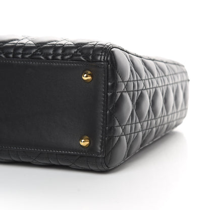 Christian Dior Lambskin Cannage Large Lady Dior Black 10 of 15