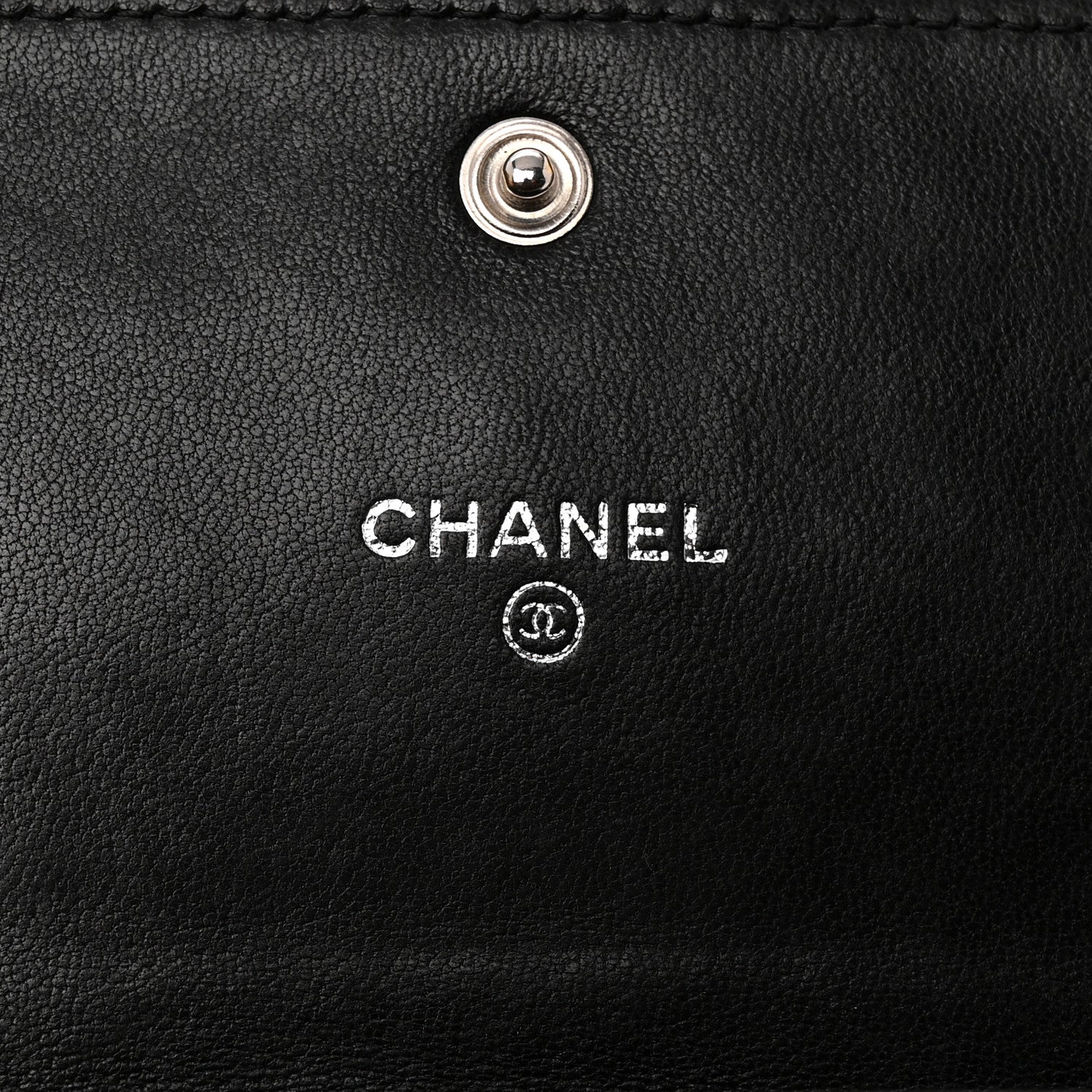 Chanel Lambskin Camellia Embossed Medium Wallet Black 6 of 11