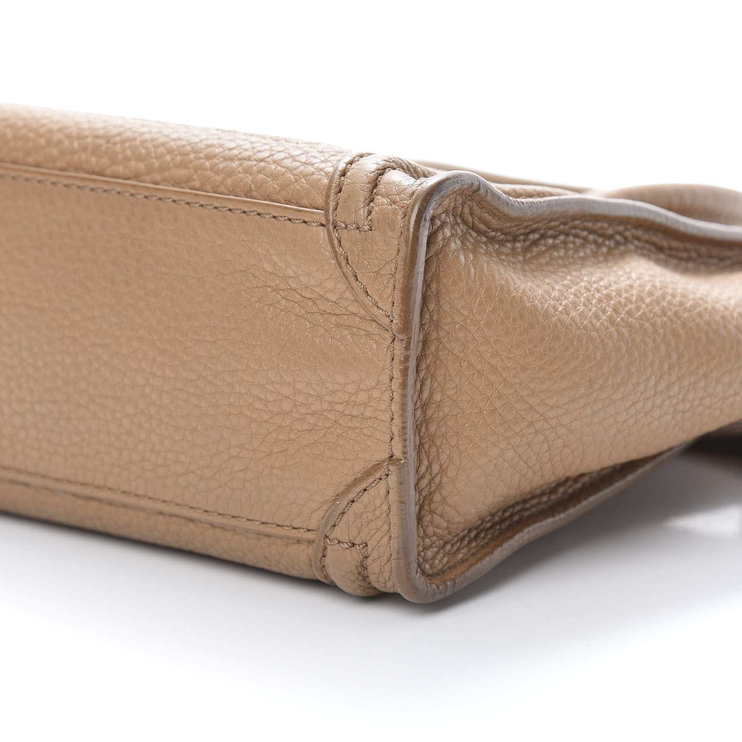 Celine Drummed Calfskin Nano Luggage Camel 10 of 13