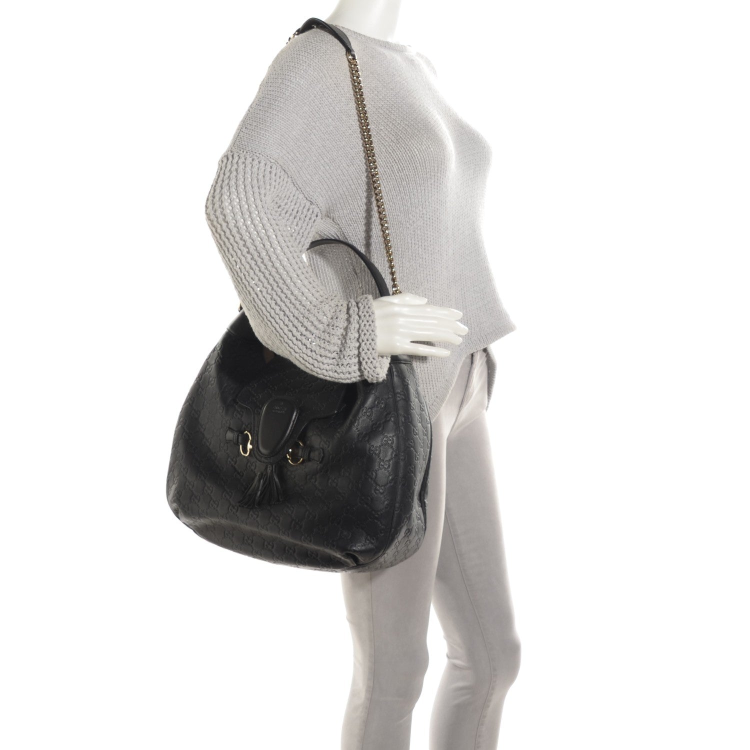 Gucci Guccissima Medium Emily Hobo Black 2 of 7