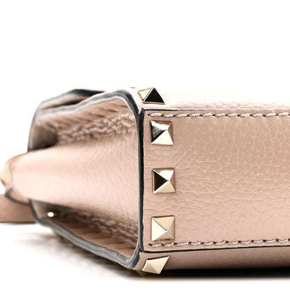 Valentino Garavani Pebbled Calfskin Medium Rockstud Flip Lock Crossbody Bag Poudre 8 of 10