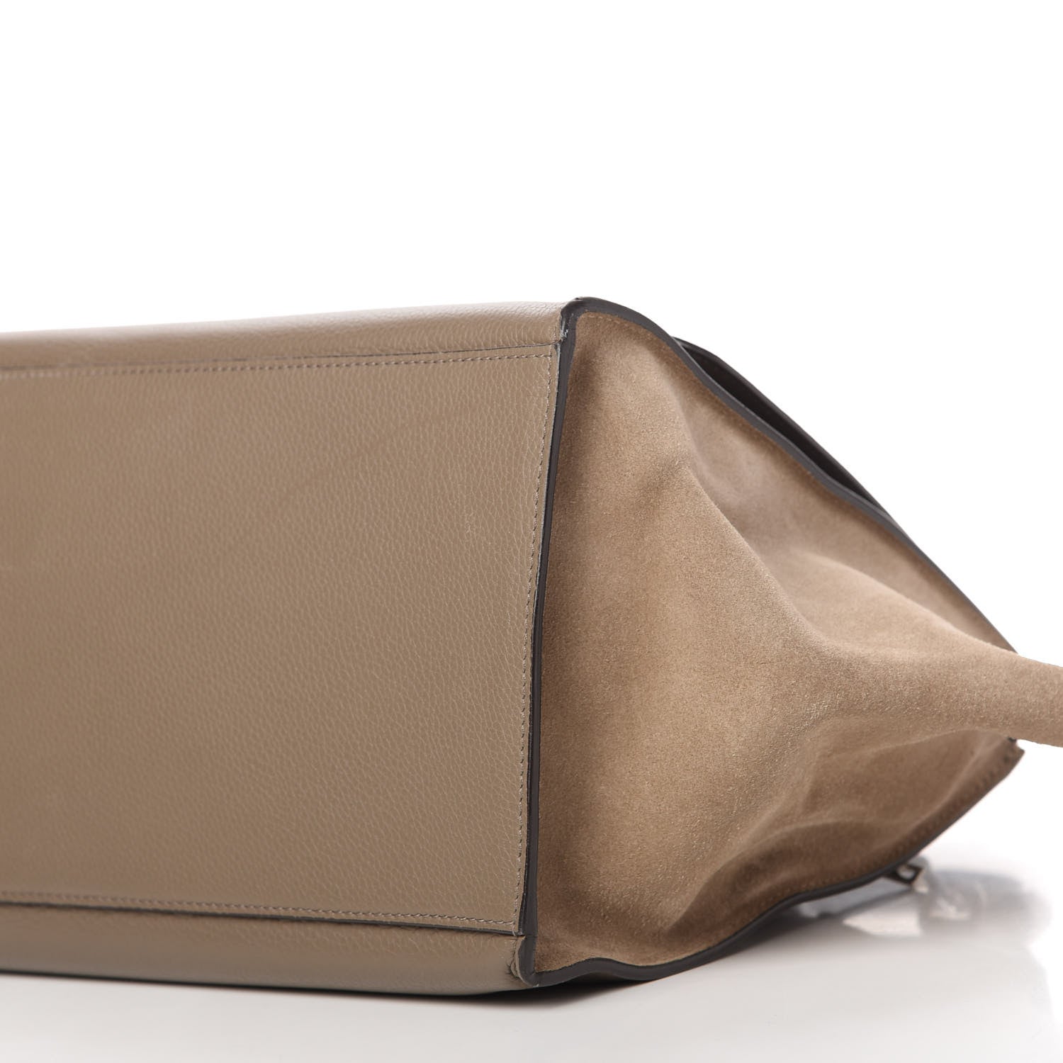 Celine Drummed Calfskin Suede Medium Trapeze Souris 7 of 13