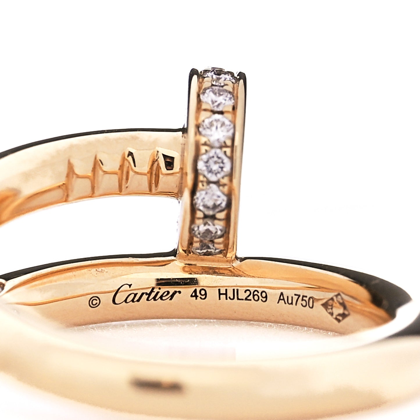 18K Yellow Gold Diamond Juste Un Clou Ring 49 4.75
