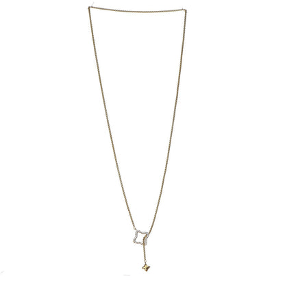 David Yurman 18K Yellow Gold Diamond Quatrefoil Lariat Necklace 5 of 6