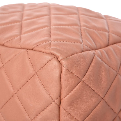 Chanel Lambskin Quilted CC Chain Drawstring Tote Dark Beige 12 of 16