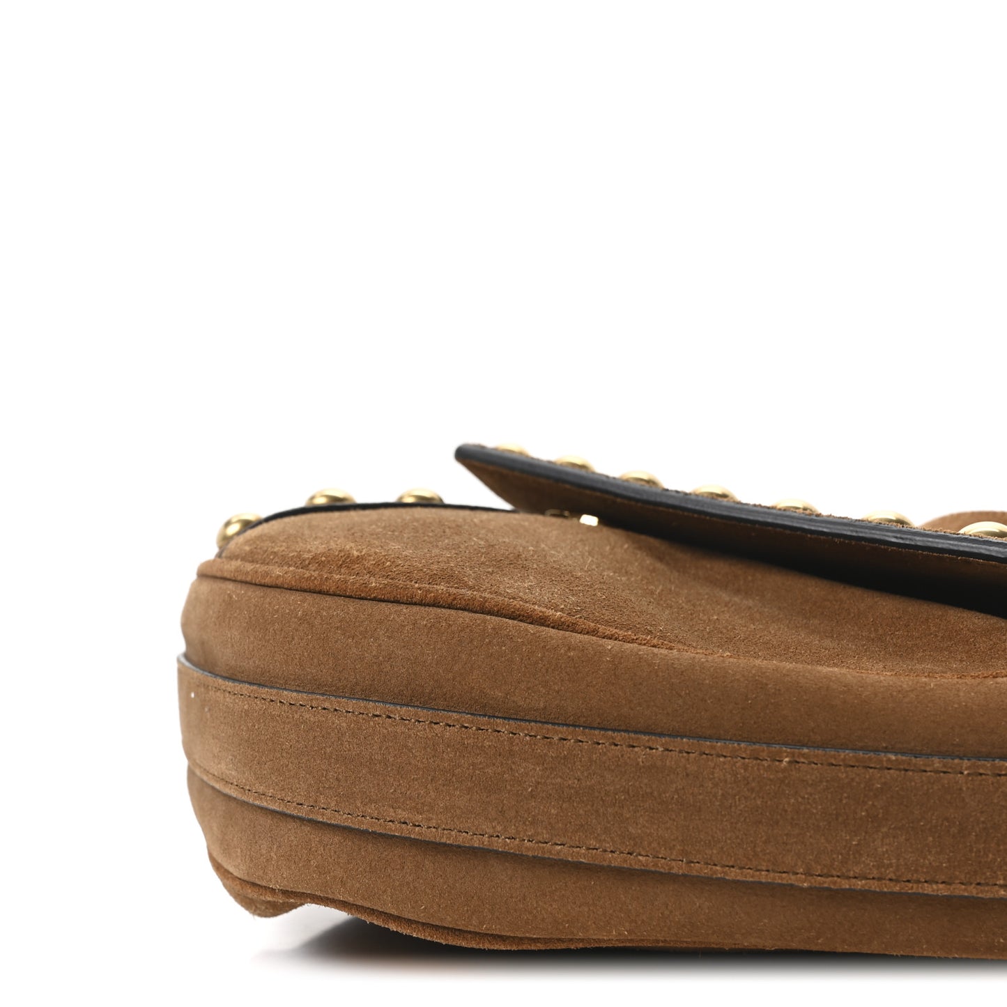 Suede Y Studs Satchel Brown