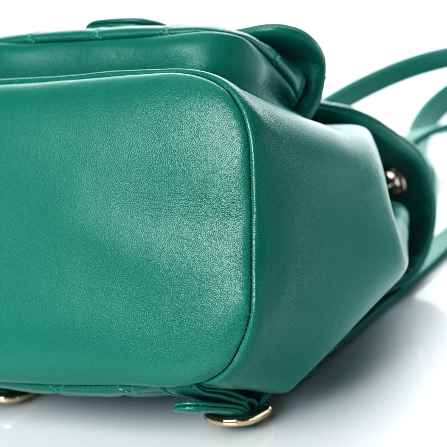 Chanel Lambskin Quilted Small Duma Drawstring Backpack Green 9 of 9