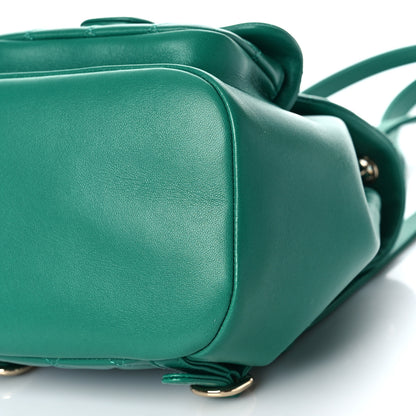 Chanel Lambskin Quilted Small Duma Drawstring Backpack Green 9 of 9