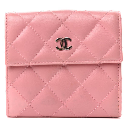Chanel Lambskin Quilted Compact French Flap Wallet Pink 1 of 8