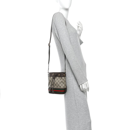 Gucci GG Supreme Monogram Web Mini Ophidia Bucket Bag Brown Brown 2 of 10