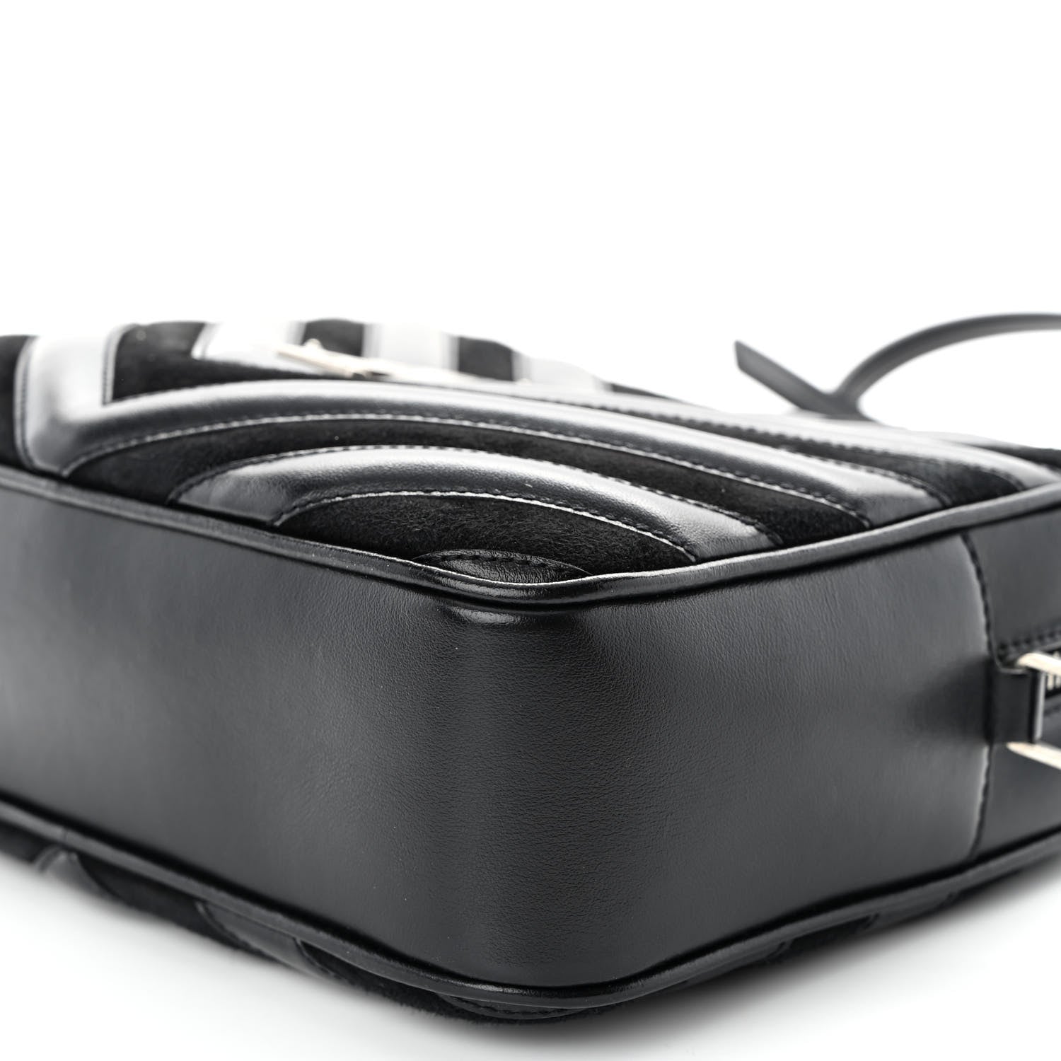 Saint Laurent Calfskin Suede Matelasse Monogram Lou Camera Bag Black 9 of 9