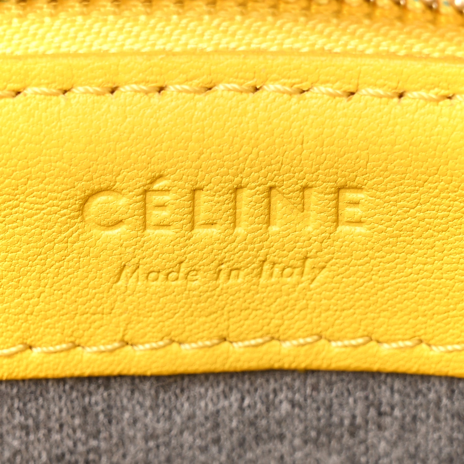 Celine Lambskin Small Trio Crossbody Bag Citron 6 of 12