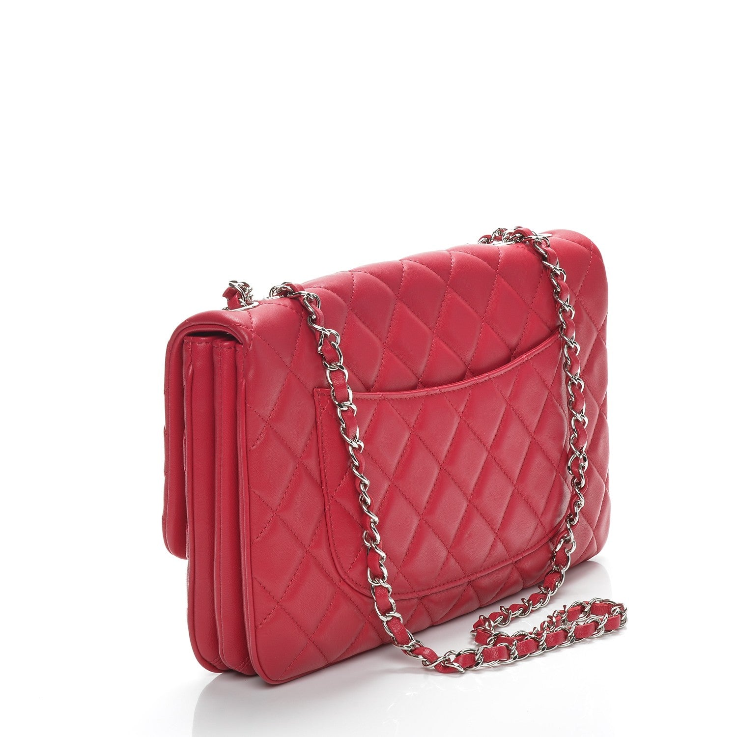 Chanel Lambskin Quilted Jumbo Chanel 3 Flap Dark Pink 3 of 7