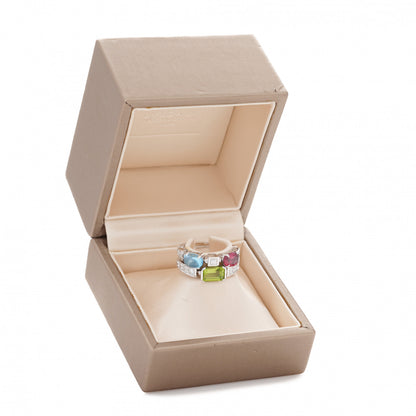 Bulgari 18K White Gold Diamond Gemstone Allegra Two Band Ring 52 6 7 of 7