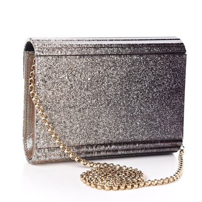 Jimmy Choo Acrylic Degrade Glitter Candy Clutch Black Silver 3 of 9