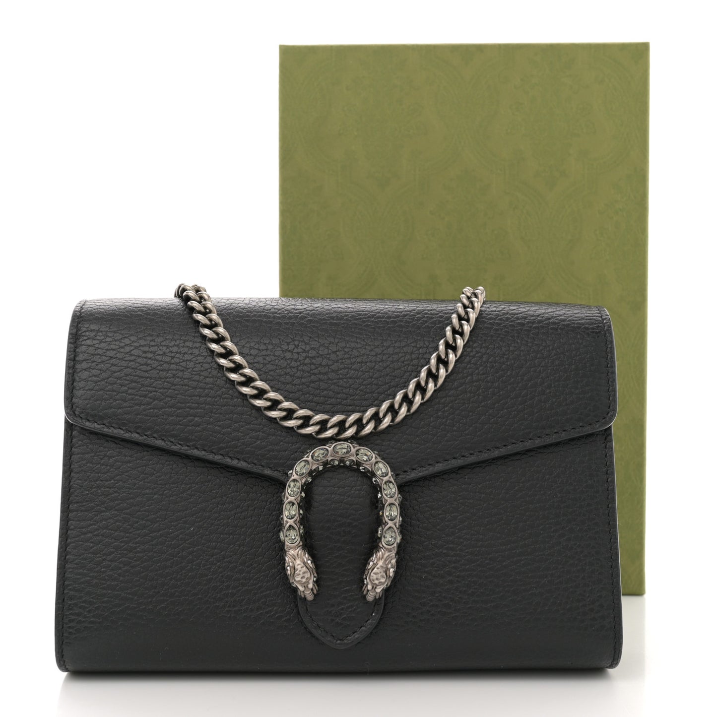 Calfskin Mini Dionysus Chain Wallet Black
