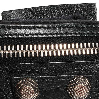 Balenciaga Agneau Giant Silver Hardware M Porte-Monnaie Coin Purse Black 11 of 12