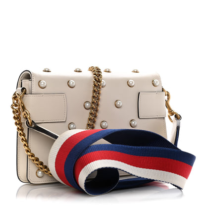 Gucci Nappa Pearl Studded Mini Queen Margaret Broadway Shoulder Bag Mystic White 3 of 10