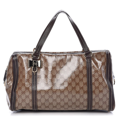 Gucci Crystal Monogram Large Duchessa Boston Dark Brown 1 of 13