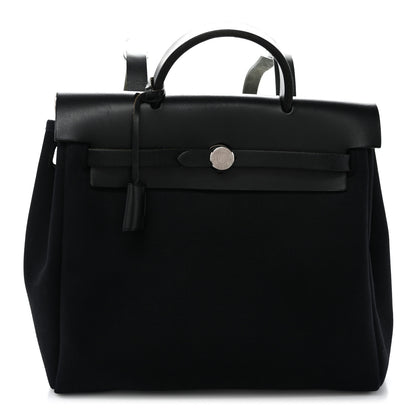 Hermes Toile Vache Calfskin Herbag 30 PM Backpack Black 1 of 10