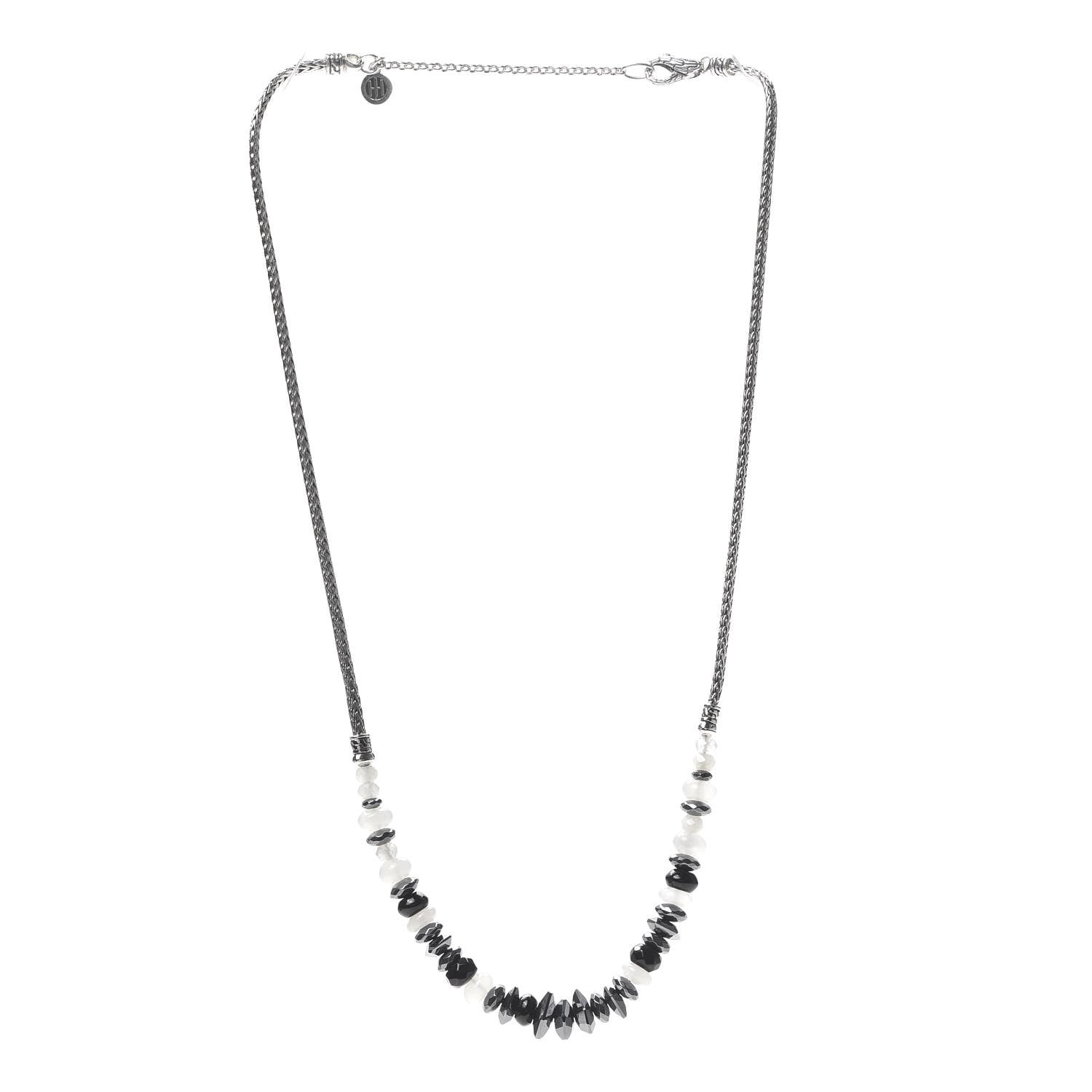 John Hardy Sterling Silver Hematite Moonstone Black Onyx Classic Chain Necklace 3 of 6