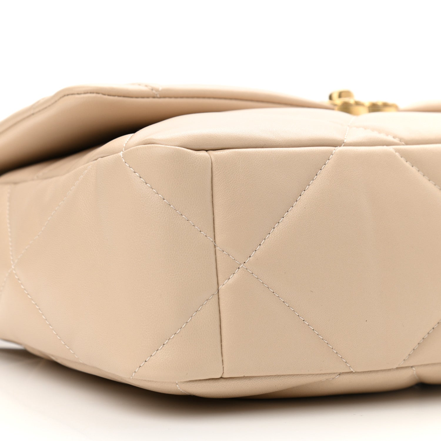 Chanel Lambskin Quilted Large Chanel 19 Flap Beige 8 of 9