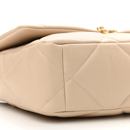Chanel Lambskin Quilted Large Chanel 19 Flap Beige 8 of 9