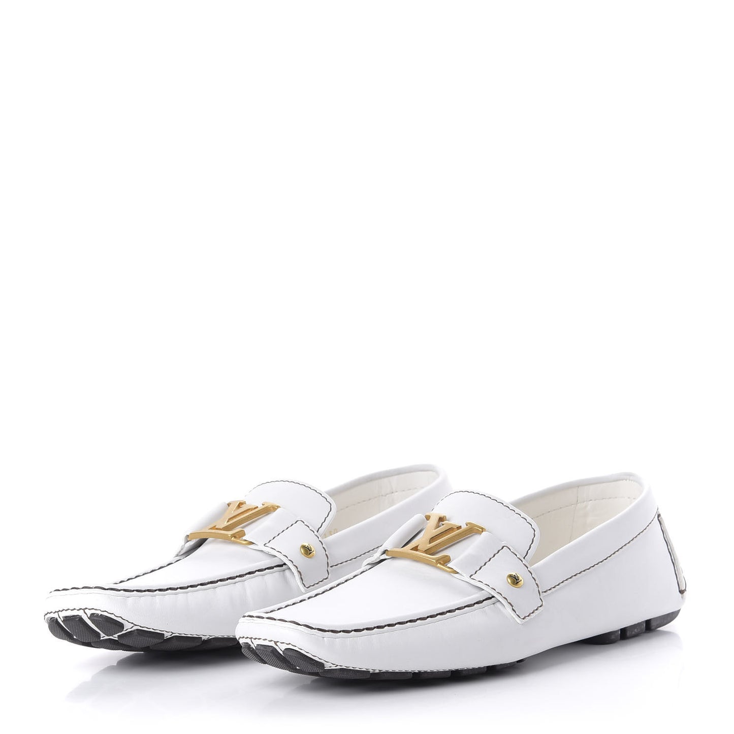 Calfskin Mens Monte Carlo Car Shoe Moccasin Loafers 10 White