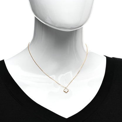 Van Cleef & Arpels 18K Yellow Gold Mother of Pearl Sweet Alhambra Pendant Necklace 2 of 4