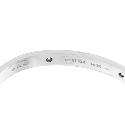 Cartier 18K White Gold 4 Diamond Love Bracelet 17 4 of 8