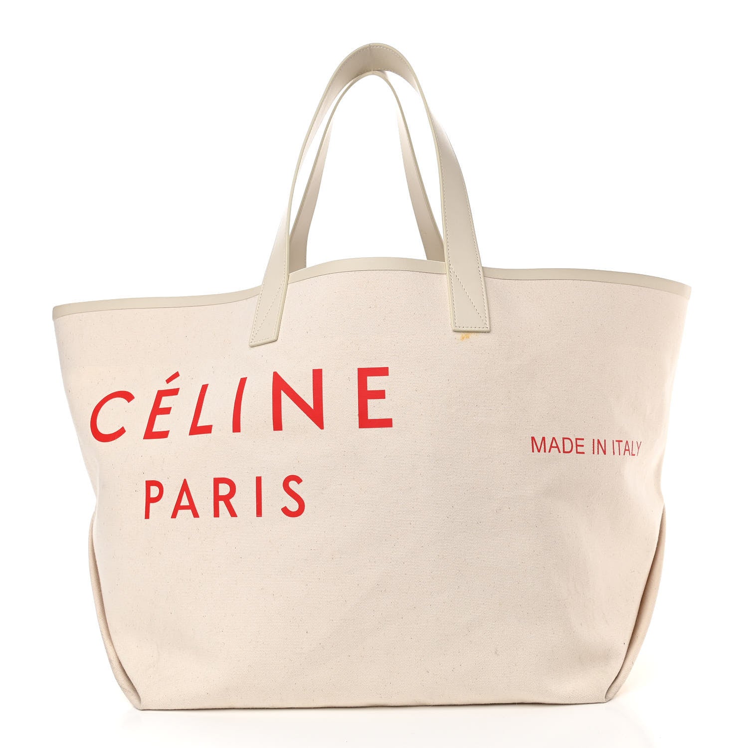 Celine Textile Medium Made In Tote Natural Red 3 of 19