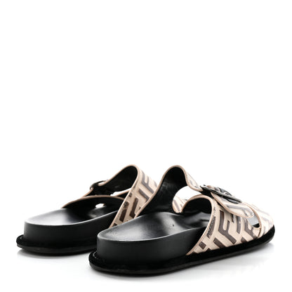 Fendi Calfskin FF Embossed Slide Sandals 39 Camelia Moresco 4 of 29