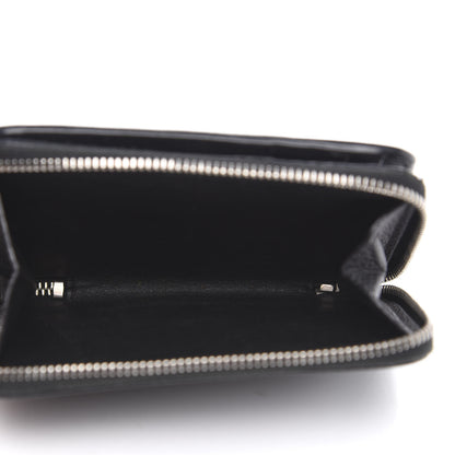 Saint Laurent Grained Calfskin Rive Gauche Compact Zip Around Wallet Black 5 of 9