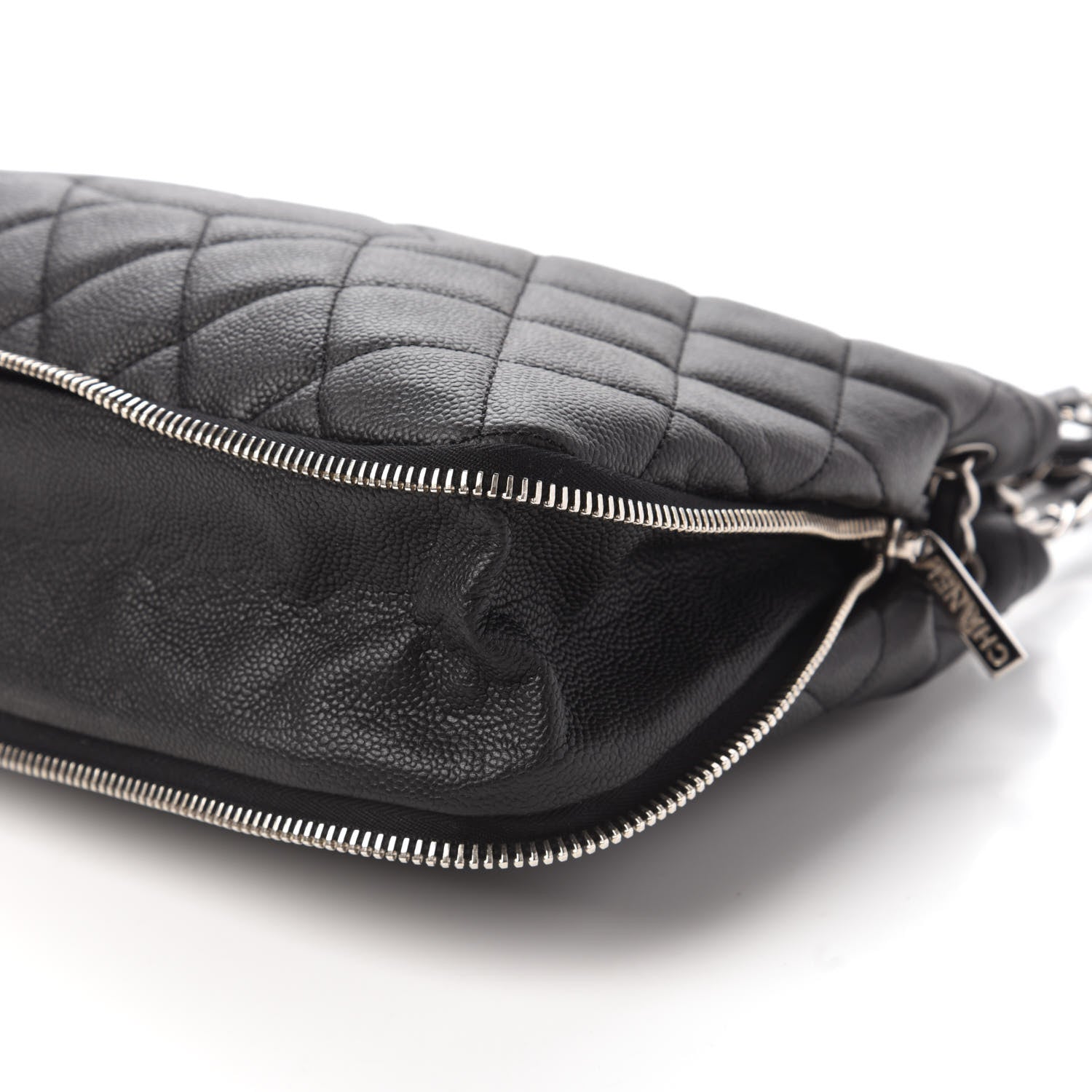 Chanel Caviar Quilted Expandable Zip Shoulder Bag Black 7 of 10