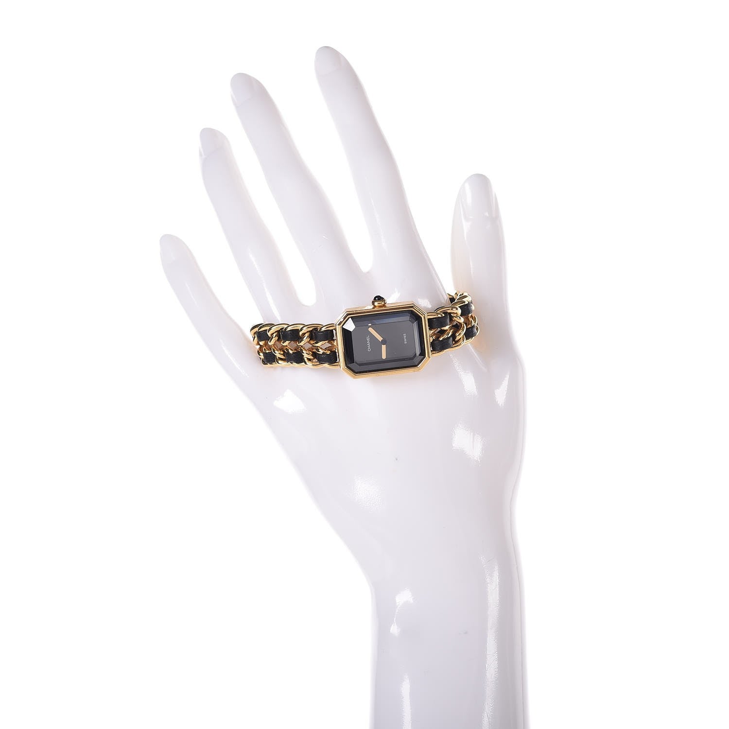 Chanel Stainless Steel Lambskin 20mm Chain Premiere Quartz Watch Gold L 2 of 14
