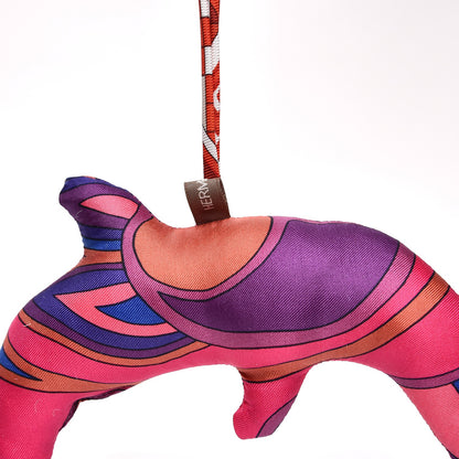 Hermes Silk Petit H Dolphin Ornament Charm 4 of 8