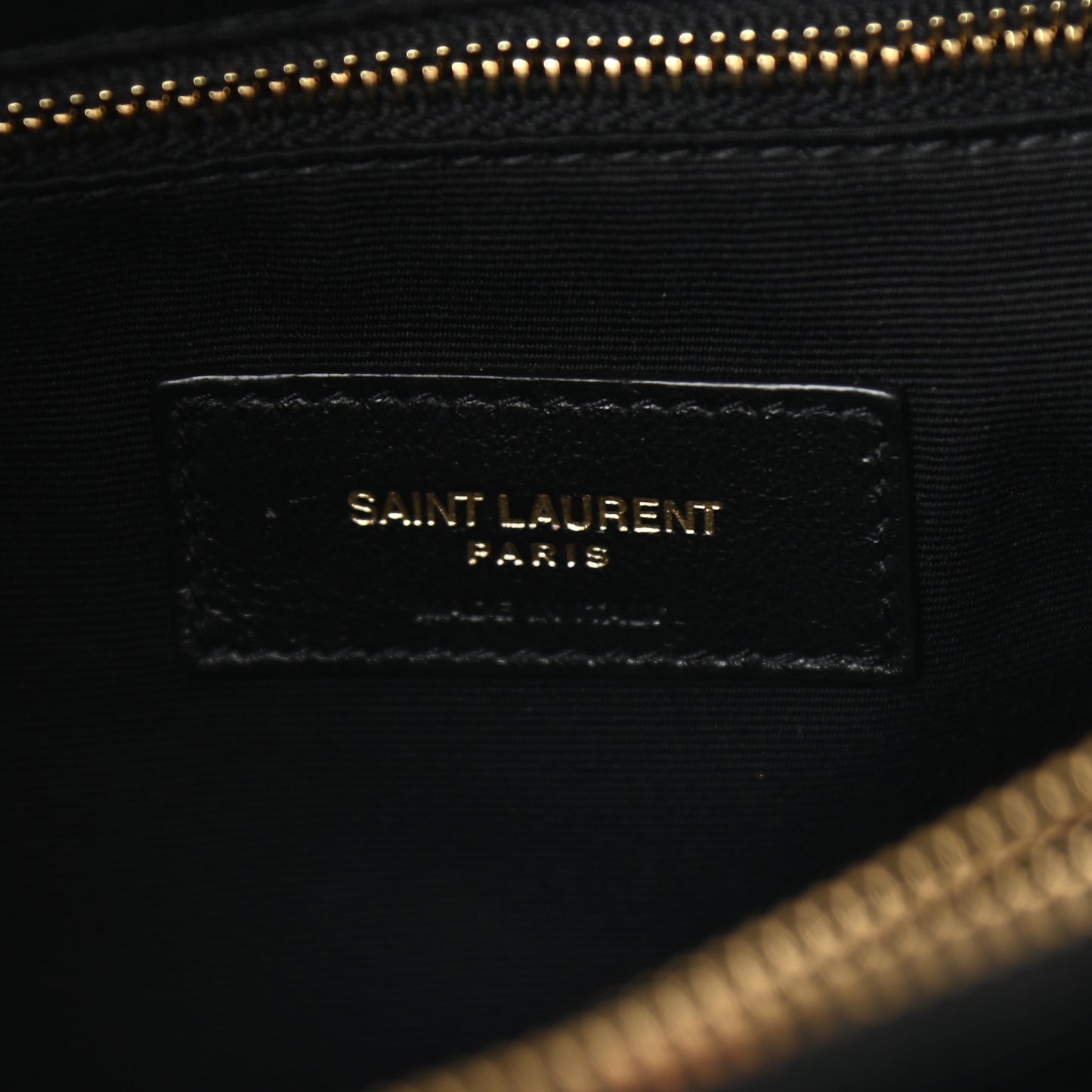 Calfskin Y Quilted Monogram Medium Loulou Chain Satchel Black