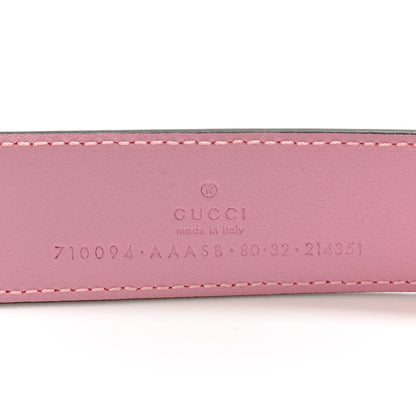Gucci Plutone Calfskin Enamel Crystal Square G Snake 30mm Belt 80 32 Sugar Pink 6 of 6