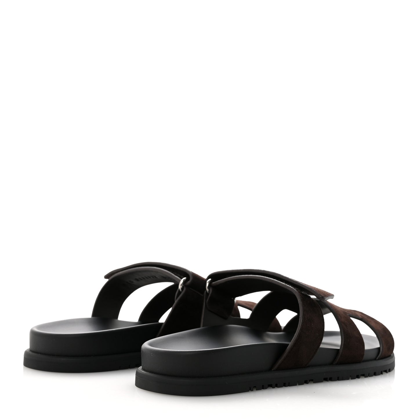 Suede Goatskin Womens Chypre Sandals 39.5 Marron Ebene