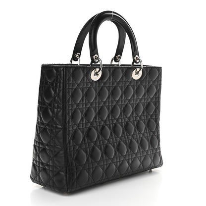 Christian Dior Lambskin Cannage Large Lady Dior Black 2 of 18