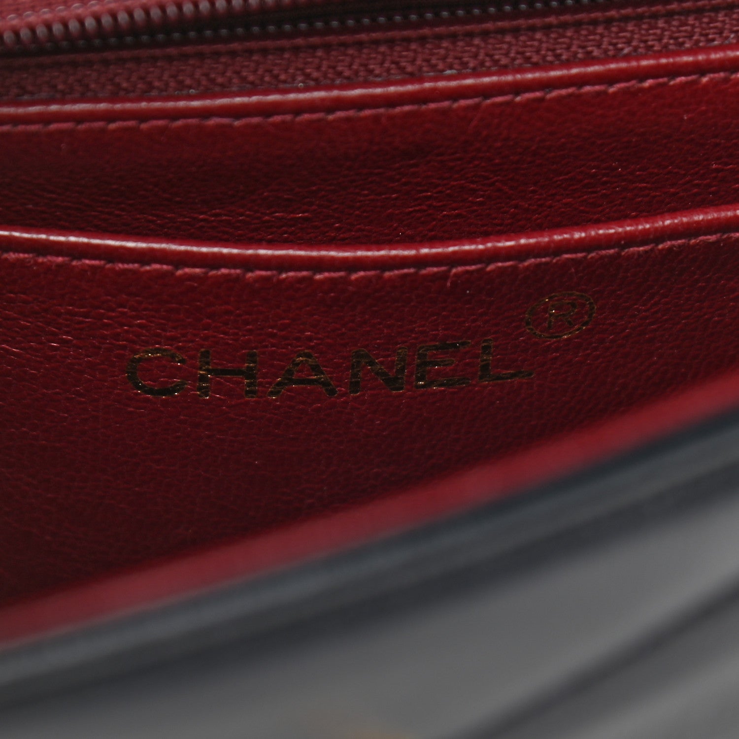 Chanel Lambskin Chevron Quilted Mini Square Flap Navy Blue 5 of 9