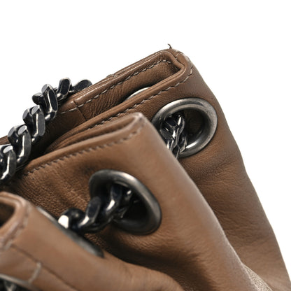 Saint Laurent Pebbled Lambskin Chevron Monogram Large Nolita Beige 11 of 13