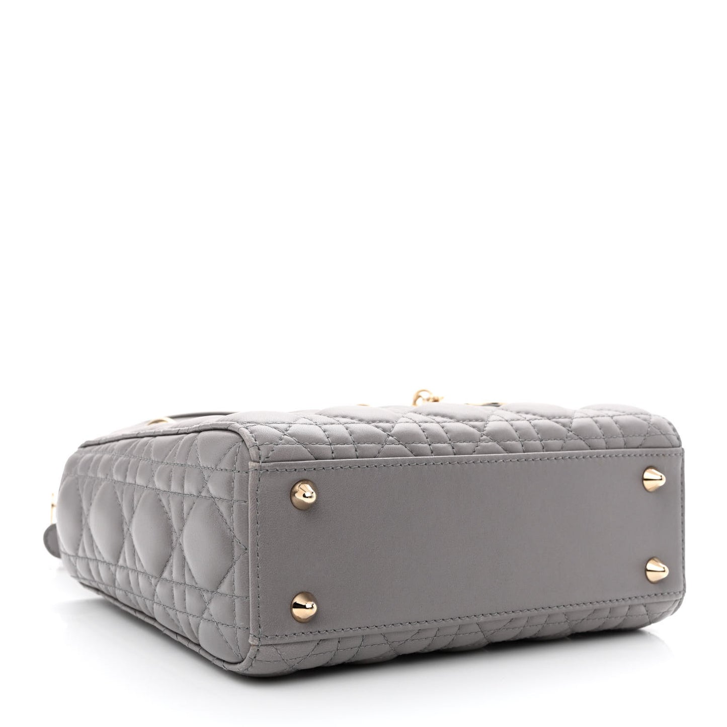 Lambskin Cannage Small Lucky Badges My Lady Dior Grey