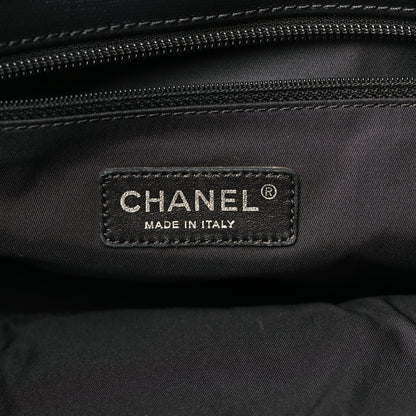 Chanel Coated Canvas Quilted Large Paris Biarritz Tote Black 7 of 10