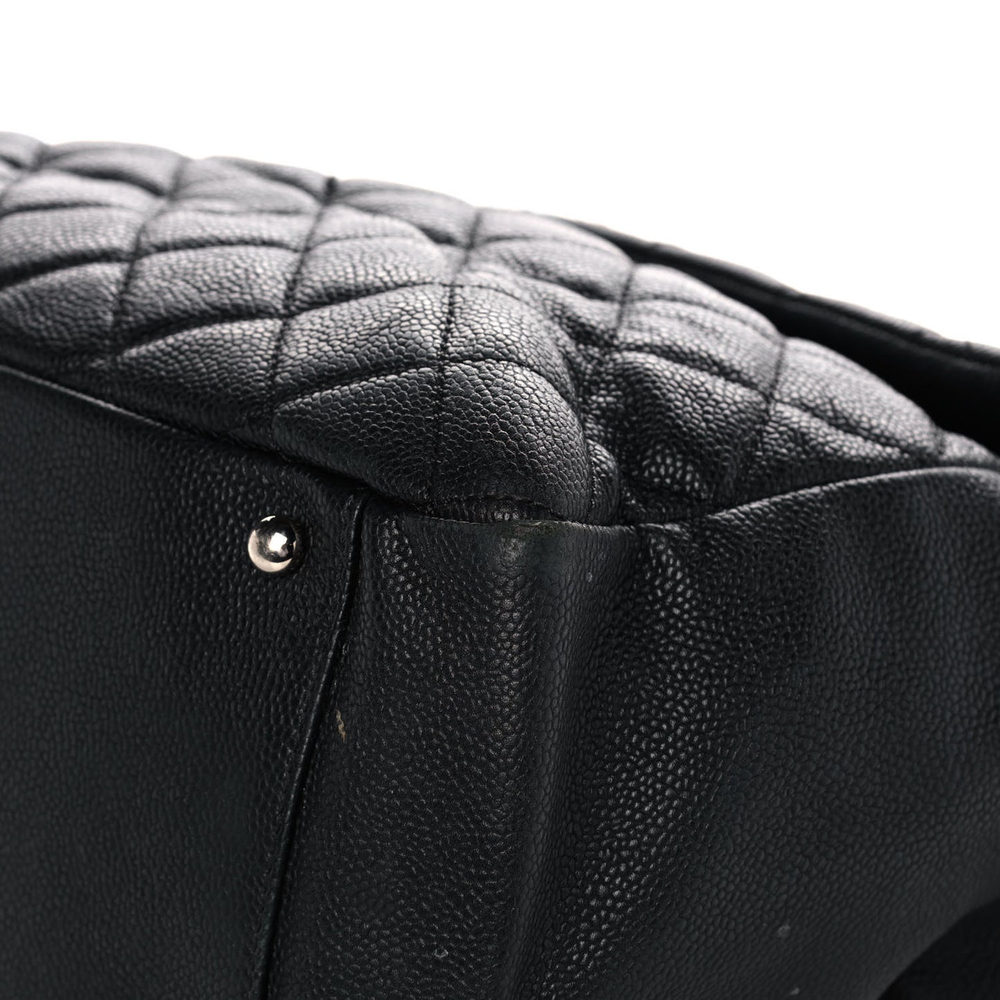 Caviar Quilted Easy Zip Flap Tote Black
