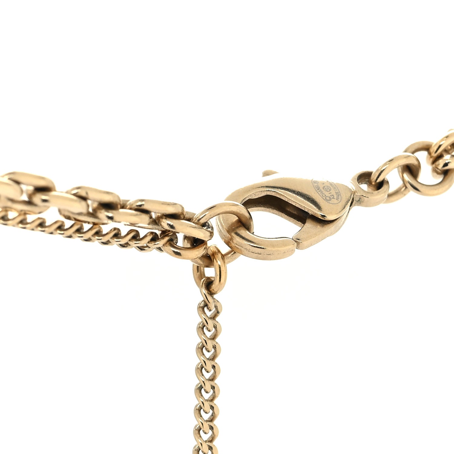 Chanel Crystal CC Multi Strand Chain Necklace Gold 4 of 5