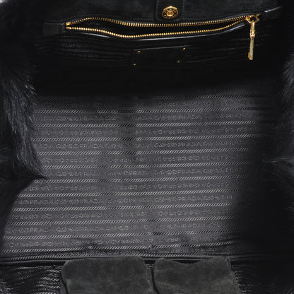 Prada Eco Lapin Faux Fur Handbag Black 5 of 9